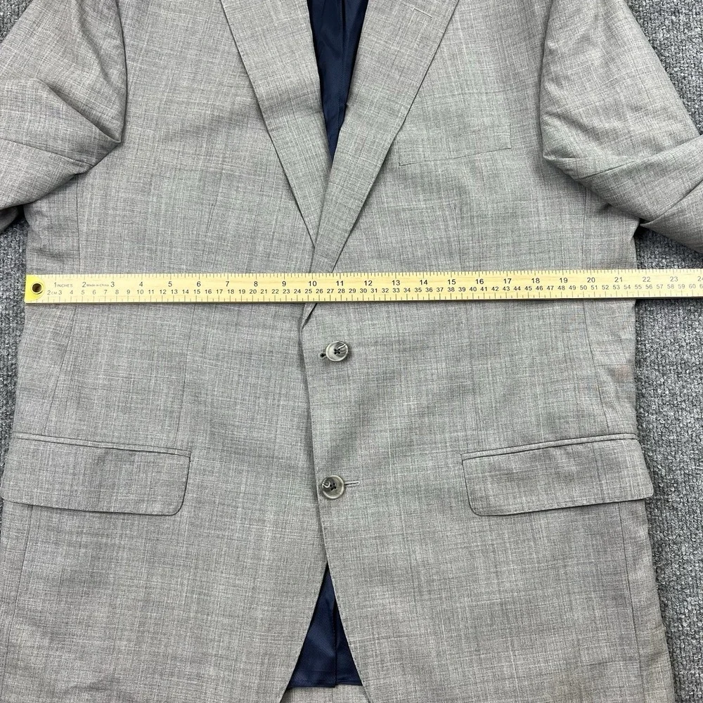 Jack Victor Elite Gray 100%‎ Wool Blazer Vitale Barberis Canonico Super 120s 44R